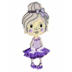 Iron-on patches girl with bow - 5pcs