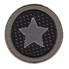 Applikation Schild 25 Lurex grau- 5 Stück