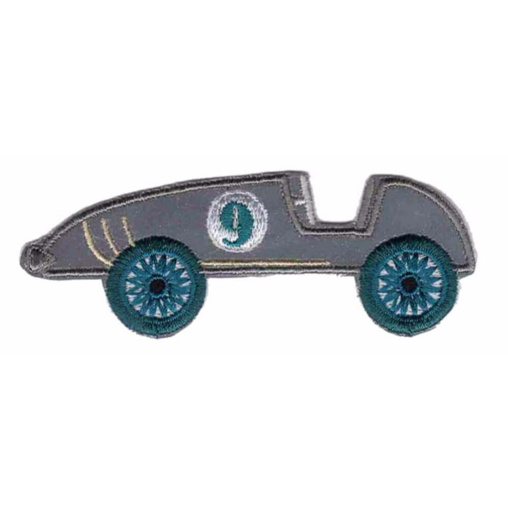 Iron-on patch reflective race car - 5pcs