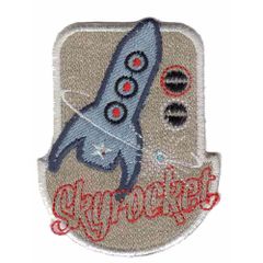 Iron-on patches Button with rocket of jeans - 5pcs