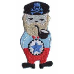 Iron-on patches Sailor with pipe in mouth - 5pcs
