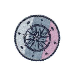 Applicatie kompas button roze - 5st