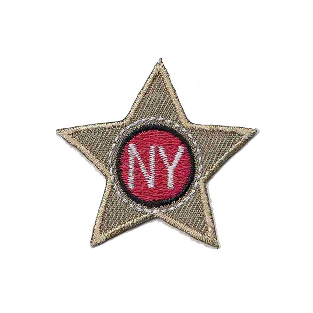 Applicatie Ster beige/blauw NY - 5st