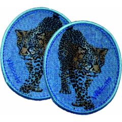 Iron-on patches Jeans Leopards set 2 pcs - 5 sets