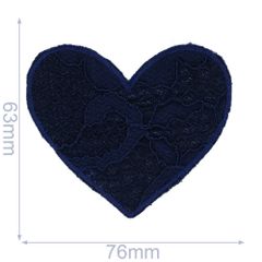 Iron-on patch heart - 5pcs