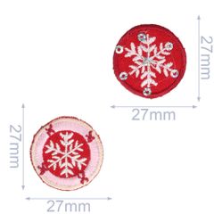 Applicatie Set Sneeuwvlok rood-roze 2 stuks - 5 sets