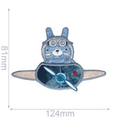 Applikation Hase in Flugzeug - 5 Stück