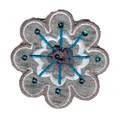 Applicatie bloem bruin met verschillende kleuren - 5st