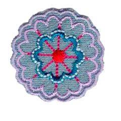 Applikation Blume Jeans rosa - 5Stk
