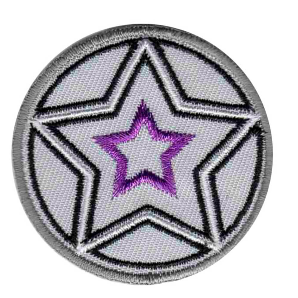 Iron-on patch button with stars - 5pcs