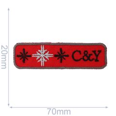 HKM Patch CY 70x20mm red - 5pcs