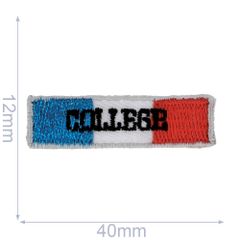HKM Applikation college 40x12mm blau-rot - 5Stk