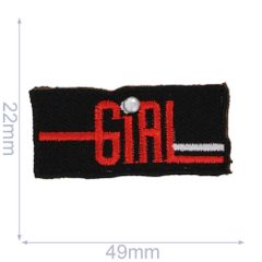Applicatie GIRL rood/blauw - 5st