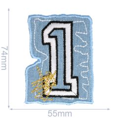 Iron-on patches 1 Jeans light - gold - 5pcs