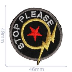 Applicatie Cirkel zwart STOP PLEASE - 5st