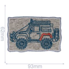 HKM Applicatie jeep 95x60mm grijs-blauw - 5st