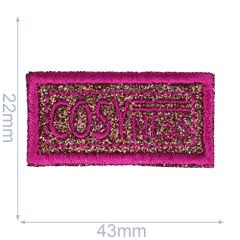 Applikation Cosyness Glitzer in Rosa/Schwarz/Bronze - 5Stk