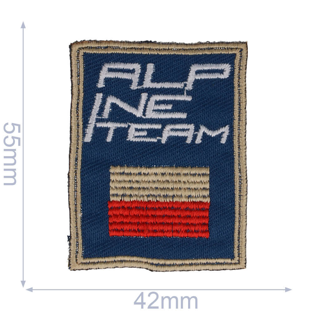 HKM Applicatie alpine team vierkant 42x55mm - 5st