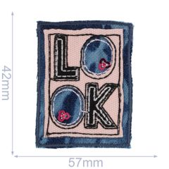 Iron-on patches square LOOK dark jeans - 5pcs