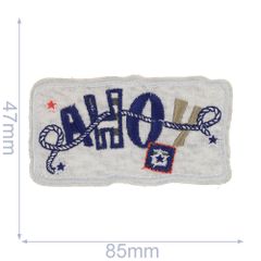 Iron-on patches AHOY blue-with - 5pcs