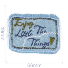 Applicatie ENJOY THE LITTLE THINGS wit-blauw - 5st