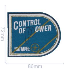 Iron-on patches Control of power blue - 5pcs