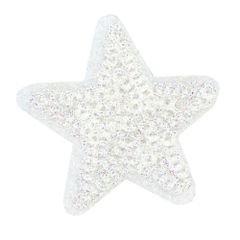 HKM Iron-on patches star white sequined 3.8cm - 5pcs