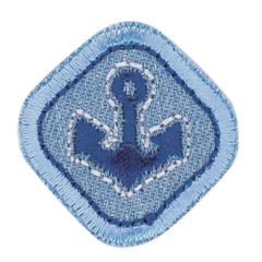 HKM Applicatie blauw anker op jeans - 5st