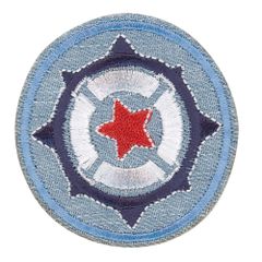 HKM Iron-on patches red star jeans in a circle - 5pcs
