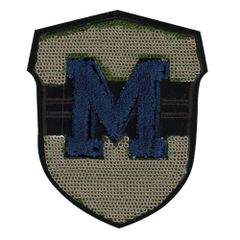 HKM Iron-on patches M blue sequined arms - 5pcs