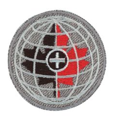 HKM Applicatie blad zwart-rood in een grijze cirkel - 5st