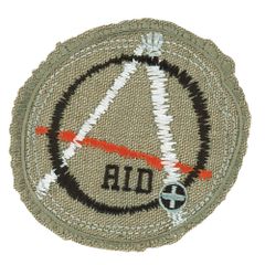 HKM Iron-on patches AID black-white-red - 5pcs