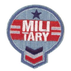 HKM Applikation Military weiß auf Jeans - 5Stk