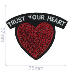 HKM Applikation Trust your Heart 75x57mm - 5Stk