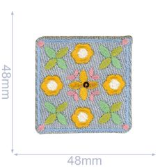 HKM Applikation Blumen Viereck Jeans - 5Stk