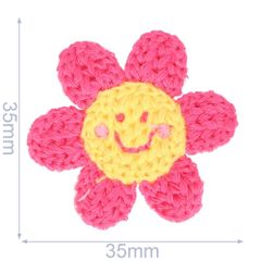 Applicatie bloem gebreid 35x35mm - 5st