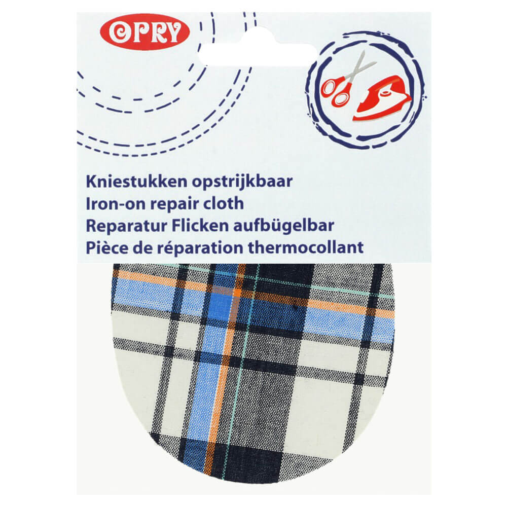 Opry Kniestukken opstrijkbaar geruit 12x9,5cm - 5st