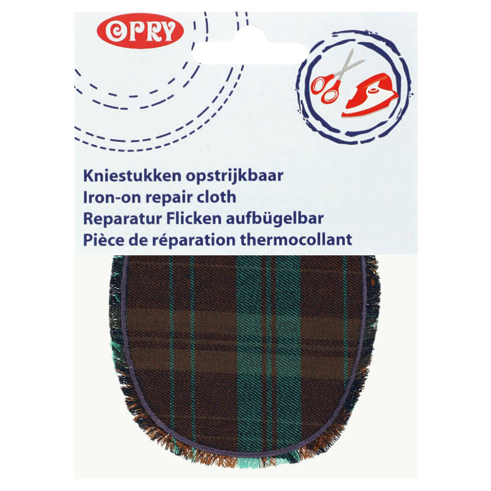 Opry Kniestukken opstrijkbaar geruit 12x9,5cm - 5st - 02