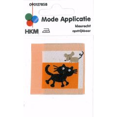 Applicatie Label Kat met Muis - 5st