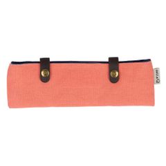 Della Q Double pointed ndl pouch linen 21.6x7.6cm coral -1pc