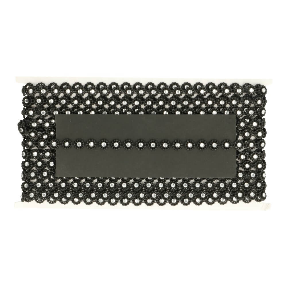 Strassband Blume gold-silber 9mm - 9,2m