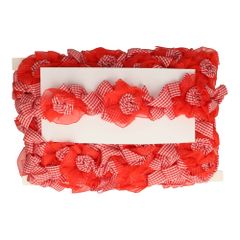 Band roos pepita ruitje 60mm - 9m