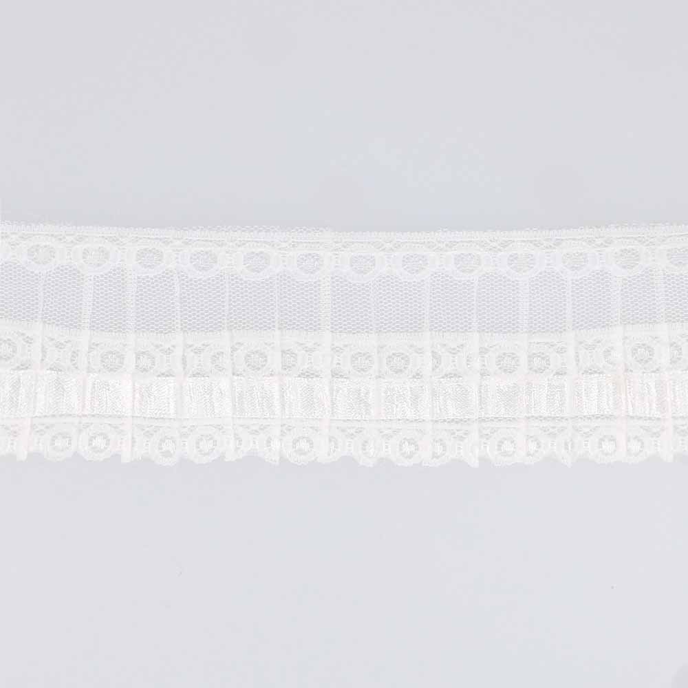Trim pleated tulle and lace 60mm - 25m