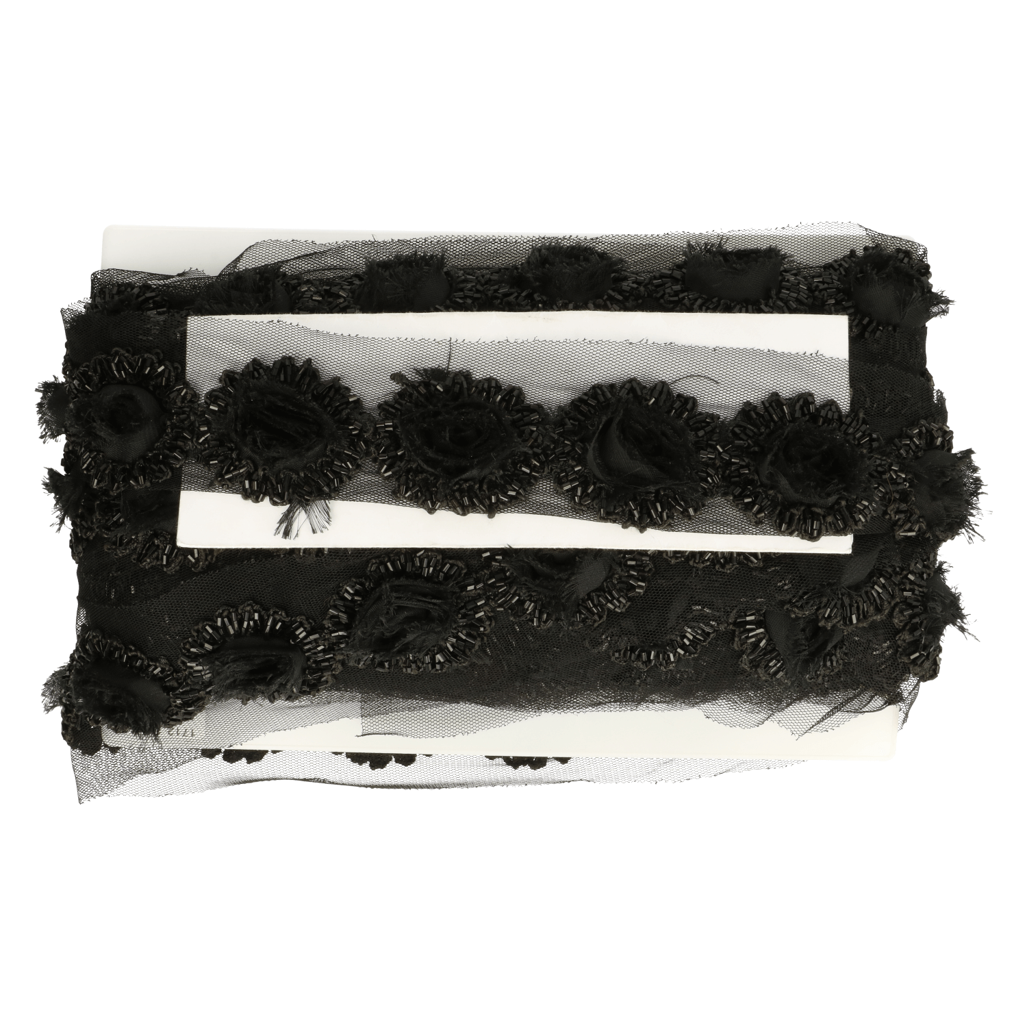 Tulle trim with flowers 80mm - 14m