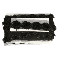 Tulle trim with flowers 80mm - 14m