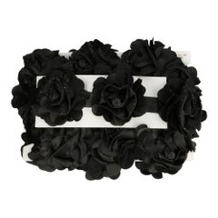 Ribbon satin roses with rhinestones - 5m