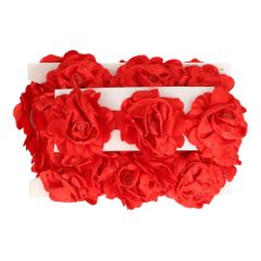 Ribbon satin roses with rhinestones - 5m - 722