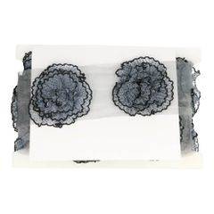 Trim sheer ribbon with spotted flowers - 4.5m