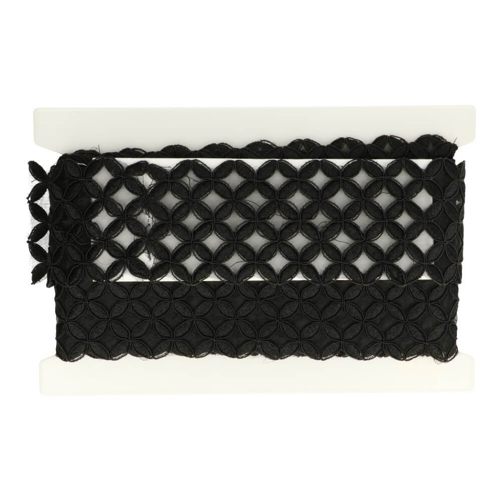 Trim embroidered retro design on tulle - 6.9m