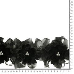 Band bloemen met strass 110mm - 10m - 000